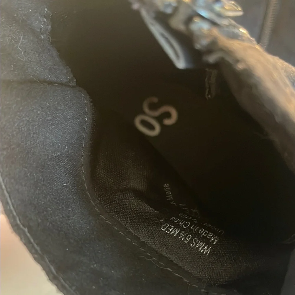 SO Black Ankle Booties with Suede Finish - Picture 2 of 16